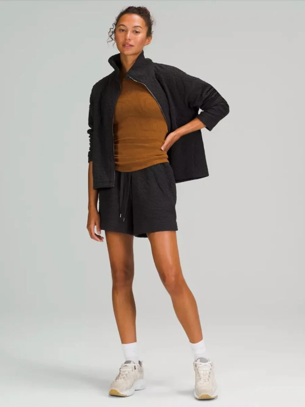 Lululemon Rippled Full Zip Jacket Black Sz 6